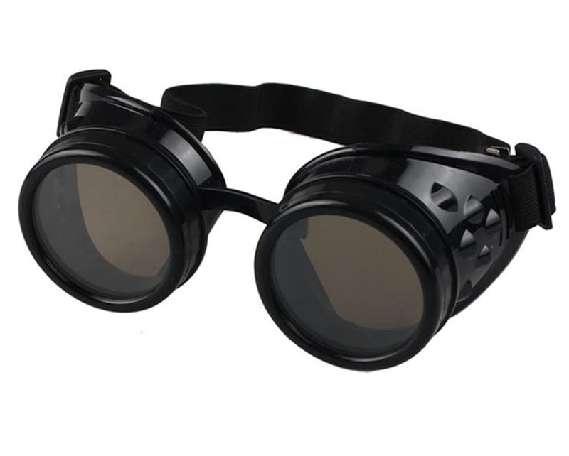 AOBOR Steampunk Goggles Glasses Vintage Welding Gothic(Black) - Image 3